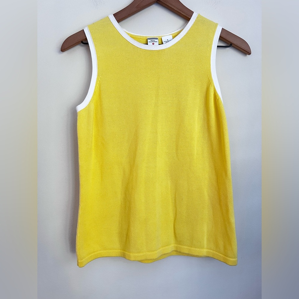 Real clothes light Yellow sleeveless knit top lightweight Cotton S